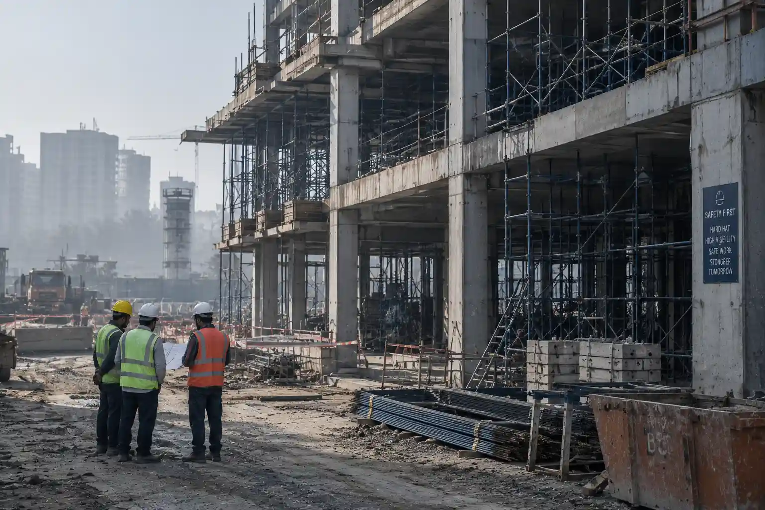Site safety induction at a construction project