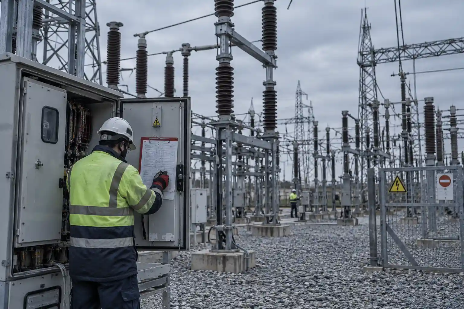 Isolation check at a high-voltage substation